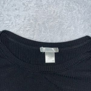 Solid black RIBBED crop top